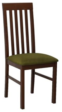 Mirjan24 Esszimmerstuhl Zefir I, Rahmen aus lackiertem Buchenholz, Gepolsterte Sitzfläche aus Stoff, B:43 x H:96 x T:48 cm, Stuhl für Arbeitszimmer, Esszimmer, Küchenstuhl (Nuss/Zetta 297)