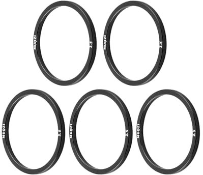 Sanmum 5 Stück Fahrrad Tretlager Unterlegscheibe Aluminium Legierung Schwungrad Nabe Spacer 1.5/2/2.5/3mm Für BB68 BB73 BB90 BB92 (Schwarz,DN 35,5mm; Dicke 2,5mm)