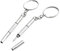 DAZISEN 2 PCS Multifunction Screwdriver - 3 in 1 Screwdriver Stainless Steel Glasses Screwdriver Jewelry Watch Screwdriver Keychain Mini Screwdriver Portable Micro Screwdriver Repair Tool (Silver)