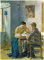 OuDeZjzhu Wandkunst Dekorative Leinwand Wand Kunst Leinwand Wandkunst Poster Die Geschwister von Hans Thoma Bilder Moderne für Wohnzimmer-Dekor 60x90cm