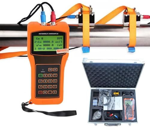Handheld Ultrasonic Flow Meter, External Clip External Paste Tap Water Pipe Sensor, Operating Temperature-30-90℃, with TS-2/TM-1/TL-1 Transducers, for Copper/PVC Pipe(TS-2 Probe DN15-100MM)