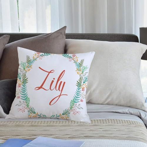 KHWEJ Kissenbezüge 50x50 cm,Rosen sind gut für jedes Mädchen! Namenswandbild Sieht im Querformat fantastisch aus A,Zierkissenbezug Cushion Cover Couch Wohnzimmer Außenbereich Deko