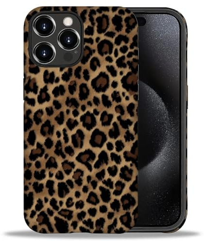 artslion 2 in 1 Aesthetic Hülle für iPhone 15 pro Hülle 6,1 Zoll Kompatibel mit MagSafen, Komplettschutz HandyHülle Magnetisch Stoßfest -Brauner Leopardenmuster Muster