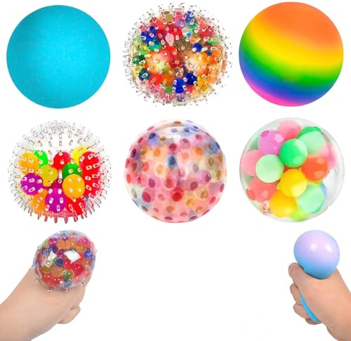 ClcIosis 6 Stück Anti Stress Bälle, Squishy Ball, Stressball Der Verwendet Wird, Um Spannung Entspannung Angst und Stress zu Lindern Es ist Auch EIN Geschenk für Personen ab 15 Jahren geeignet