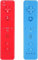 AUFGLO Wii Controller 2 Pack - Télécommande Wii avec étui en silicone et dragonne (rouge+bleu)