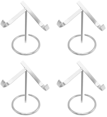 BDKMMS Crystal Display Stand, 4Pcs Metal Crystal Heart Stones Ball Holder Mineral Specimen Easel Holder for Geodes Agate Fossils Plates Collection