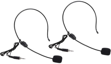 KONTONTY 2 Stücke Mikrofon Headset für Sprachverstärker Kopfmontiertes Mikrofon mit Einseitiger Richtcharakteristik Stabil Installieren für Moderatoren Präsentationen