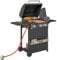 Outsunny Gasgrill 9,5 KW Grillwagen inkl 4 Brenner Seitenkocher Druckminderer Gasschlauch Rolle, BBQ Gartengrill mit 2 Heizzonen Deckel Seitenablagen Thermometer Grill für Balkon 123x57x98 cm