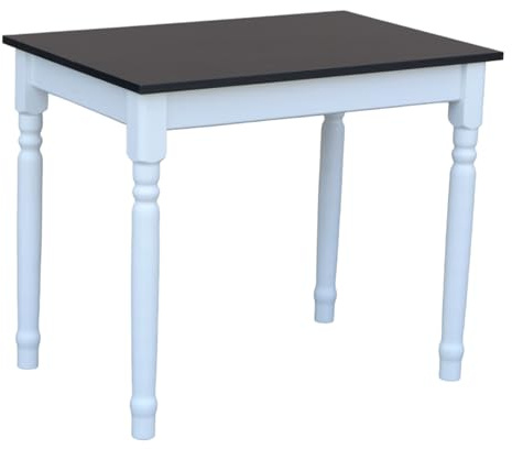 Metdrew Esstisch aus Holz | küchentisch 100x60 | holztisch | Tisch mit dekorativen Beinen | Esstisch für 4 Personen | Tisch klein küche | skandinavisch | küchentisch weiß | Tischplatte: Schwarz