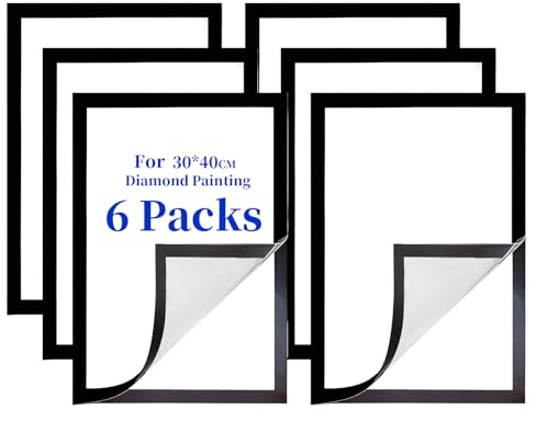 SHIQUAN Bilderrahmen 30x40, 6 Stück, Staubschutz | Selbstklebend Magnetische, Kein Bohren erforderlich, Hochwertiges PVC, Bilderrahmen Schwarz, für Wanddekoration zu Hause