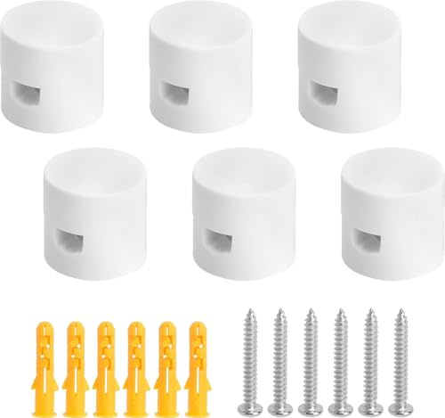 GZRXIOUS 6 Stück Affenschaukel Kabelabdeckung Kabelhalter Decke Zweiteilige Aufputz-Kabelhalter Wand und Deckenpins mit Schrauben und Dübeln für Lampe DIY für Kabelkanalverlängerung Deckenlampe Weiß