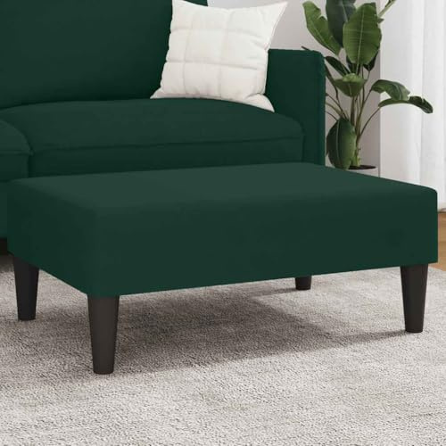 Hoopleep Repose-pieds en velours vert foncé 77 x 55 x 31 cm, méridienne stable pour salon et chambre à coucher, siège et repose-pieds confortables