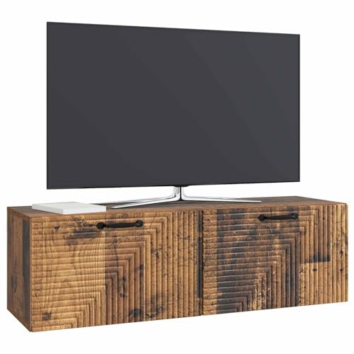 vidaXL Wandmontierter TV-Schrank Altholz 98 x 31 x 30 cm Holzwerkstoff, Wohnzimmer, moderner rechteckiger Stauraum, wandmontierte Medienkonsole, platzsparendes Möbel für Dein Zuhause