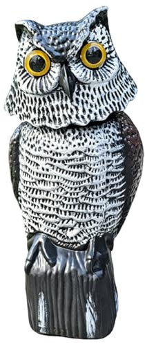 Pigeon effaroucheur, girouette Anti-Oiseaux en Forme de Hibou, avec tête rotative à 360°, pour Balcon, Jardin et Potager