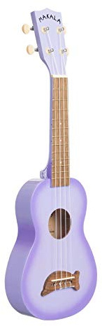 Makala Dolphin MK-SD-PLBURST - Purple Burst Soprano Dolphin Ukulele, with Tote Bag