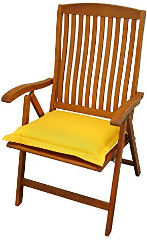 IND-70444-AUSK Sitzkissen Premium, extra dicke Polsterauflage mit Reißverschluss, 100 x 50 x 9 cm, Gelb