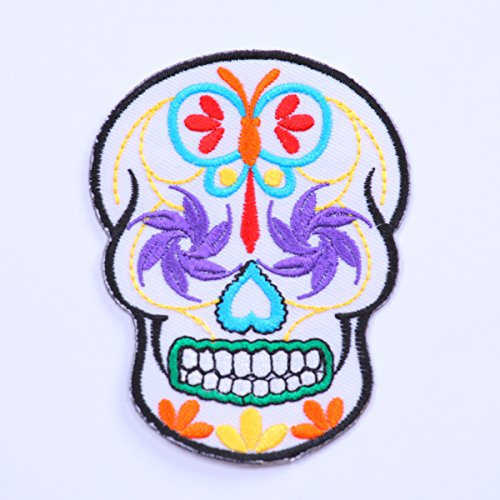 Aufnäher Bügelbild Aufbügler Candy Skull Design 3