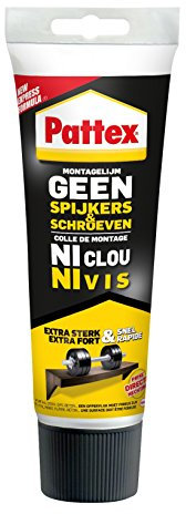 Pattex Colle Ni Clou Ni Vis - Adhésifs et colles (Tube, Noir, Jaune, 250 ml, 49 mm, 77 mm, 211 mm)