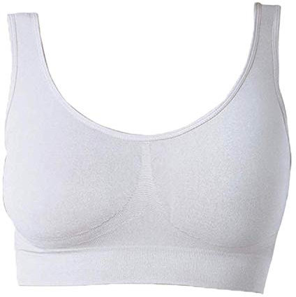 UnsichtBra Bustier Damen BH ohne Buegel | Wohlfühl Bustiers Top | Bügelloser Soft Bra | Schlaf Still Sport Bralette in vielen Farben (wellbra_sngl)(S, Weiß)