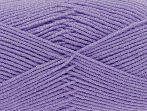 King Cole Cherished DK Yarn - 100g Ball - 100% Anti-Pilling Acrylic Double Knitting Wool - Super Soft Yarn for Baby Garments, Blankets, and Clothes (1414 Lavender)