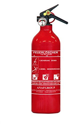 AnafGroup Extintor de Polvo ABC de 5 a 34B de c, 1 kg