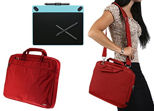Navitech Small Red Graphics Tablet Case/Bag Compatible With The WACOM Intuos Art CTH-490AK-S