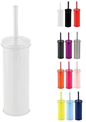MSV WC Bürste Klobürste Toilettenbürste „Habana“ mit hygienischem Behälter Weiß, Plastik, White, Unique