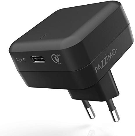 Quick Charge 4.0 USB C caricabatterie I cellulare con Quick Charge 4+ / 4 Plus compatibile per iPhone, Samsung, Huawei, Honor, Sony, LG, HTC, Nokia I adattatore di ricarica I 27 W