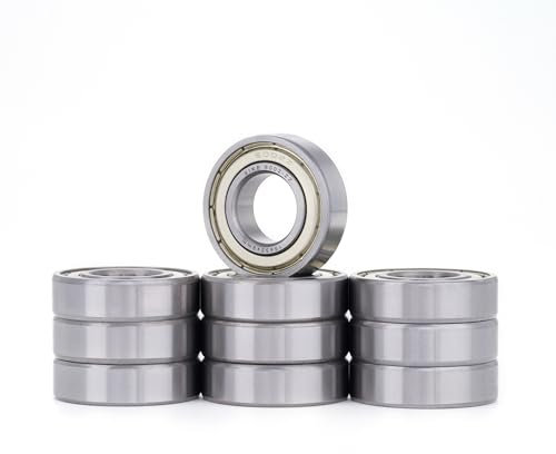 XiKe 6002ZZ Kugellager 15x32x9mm Chromstahl|Vorgeschmiert|Metall Doppeldichtung, 6002-2Z Rillenkugellager mit Abdeckungen, 10er-Packung