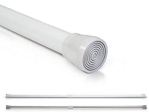 Springreen Teleskopstange - Ausziehbare Universal Duschvorhangstange Gardinenstange Klemmstange Spannstange - Duschstange, Rod zum Klemmen ohne Bohren (Weiß, 70-120 cm)