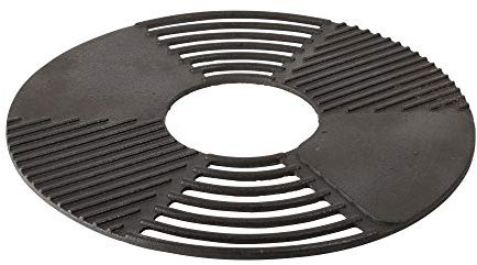 Esschert Design Grille de cuisson en fonte pour brasero Ø 60 x 1,3 cm avec rainures et surface de cuisson