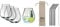 Riedel O 5515/67 Gin Tonic Optical Gläser Set 4 Stück + Gratis 4er Set EKM Living Edelstahl Strohhalme (Schwarz)