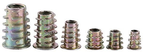 Insert Nut, 50pcs Drive Insert Nuts Thread Insert Nuts Hex Socket Nut Screw-in Nut Zinc Alloy Nut with Good Tensile Strength Assortment for Wood Furniture, Hex Socket Screw-in, M4 / M5 / M6 / M8 / M10