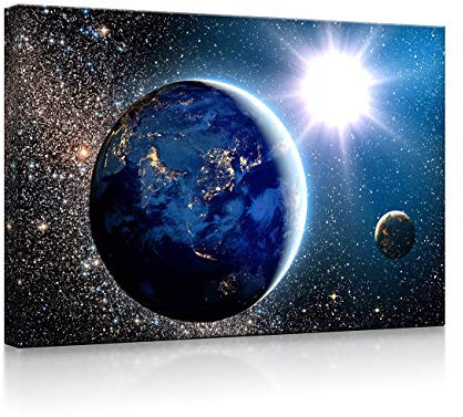 lightbox multicolor | LED Bild | Erde im Weltall | 80x60 cm | Fully Lighted