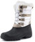 Knixmax Stivali da Neve Stivali Invernali Foderati in Pelliccia Suole Impermeabili Scarpe Calde Stringati Donna Bianco 39EU