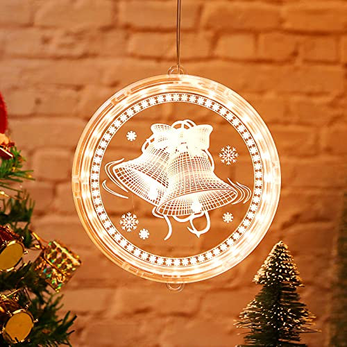 Luci Natale Batteria per Finestra LED Lucine Natale Luci Natalizie per Finestre, Natale Luci Stringa Catene Decorazioni Luminose, Luminarie Natalizie Decori, Interne Camera Casa Decorative Campanelle