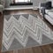 Mynes Home - Wohnzimmer Teppich Grau Blau, Kurzflor Teppiche mit Geometrisch Abstrakt Muster Zick Zack Muster, Größe Läufer: 80x150 cm