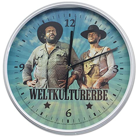 Blechwaren Fabrik Braunschweig Details zu Bud Spencer und Terence Hill - Wanduhr - Weltkulturerbe WCT02, Durchmesser 30 cm