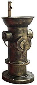 ZYACHI Sockel Waschbecken, Retro Feuerhydrant Waschtische Badezimmergefäße Garten Im Freien Waschbecken Mit Wasserhähnen (Farbe : Bronze)