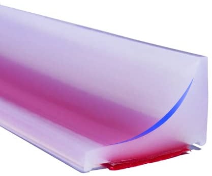 100CM Autoadesiva Silicone Doccia per Acqua Barriera,Bordo Doccia Vasca da Bagno Barriera Pieghevole Profilo,Striscia di Ritenzione Bagno,Paratie Antiallagamento Porta,Guarnizione Doccia(Trasparente)