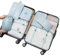 8 Piece Packing Cube Set, Travel Luggage Organiser, Storage Bags, Suitcases, Packaging, Includes Updated Toiletry Bag, Laundry Bag and Shoe Bag (Beige) (Sky Blue)