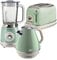 Ariete ARPK23 Retro Style Jug Kettle, 2 Slice Toaster & Jug Blender Set, Vintage Design, Green