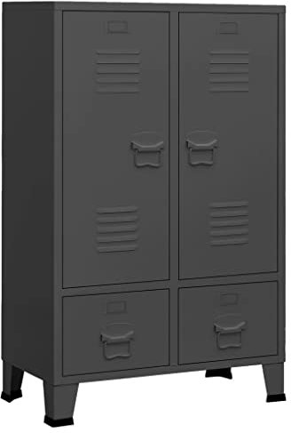 vidaXL Kleiderschrank Industrie-Stil Anthrazit 67x35x107 cm Stahl