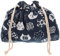 OUNONA Lunchbeutel Stoff Lunchbox Tasche mit Kordelzug Japanisch Bento Beutel Lunch Tasche Faltbare Mittagessen Tasche Brot Beutel Bento Box Bag für Outdoor Büro Schule Blau