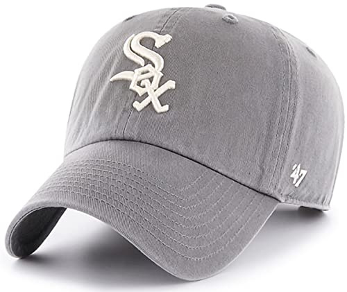 '47 47 MLB Moss Pink Clean Up Adjustable Hat Cap, Adult One Size, Chicago White Sox Dark Gray, One Size