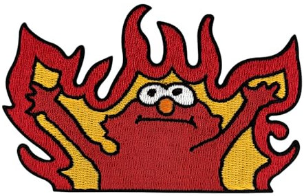 Urbanski Patch Hellmo Elmo Rising Meme zum Aufbügeln 6,8 x 9,5 cm | Aufnäher Applikation Bügelbild