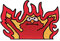 Urbanski Patch Hellmo Elmo Rising Meme zum Aufbügeln 6,8 x 9,5 cm | Aufnäher Applikation Bügelbild