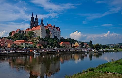 1000-teiliges Puzzle Kunst Schloss Albrechtsburg auf der Elbe Mersenne 75 x 50 cm