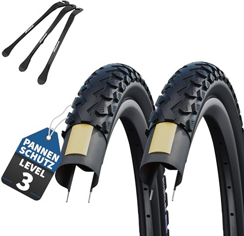 2er Set Schwalbe Fahrradreifen Land Cruiser 28 Zoll (42-622) auswählbar mit Schläuchen + 3 Metall Reifenheber E Bike (28x1,60 Zoll (42-622), Ohne Schläuche)