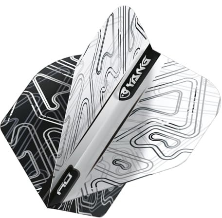 RED DRAGON Yin Yang Beidseitig Weiß und Blau Standard Dartflug 3 Set pro Packung (insgesamt 9 Dart-Flights)